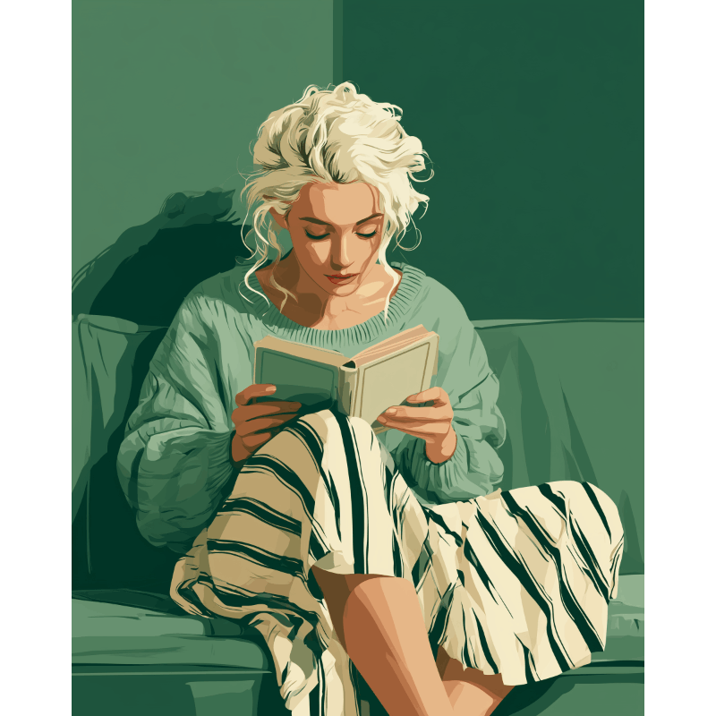 Lost in a Book | Paint by Number- Paint by Numbers