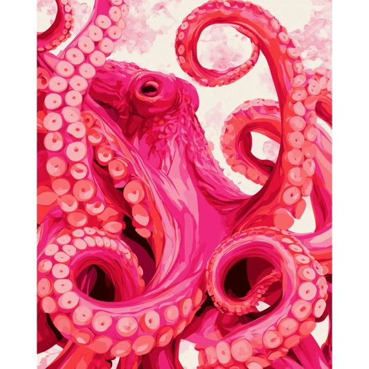 The Pink Kraken | Paint by Number- Paint by Numbers