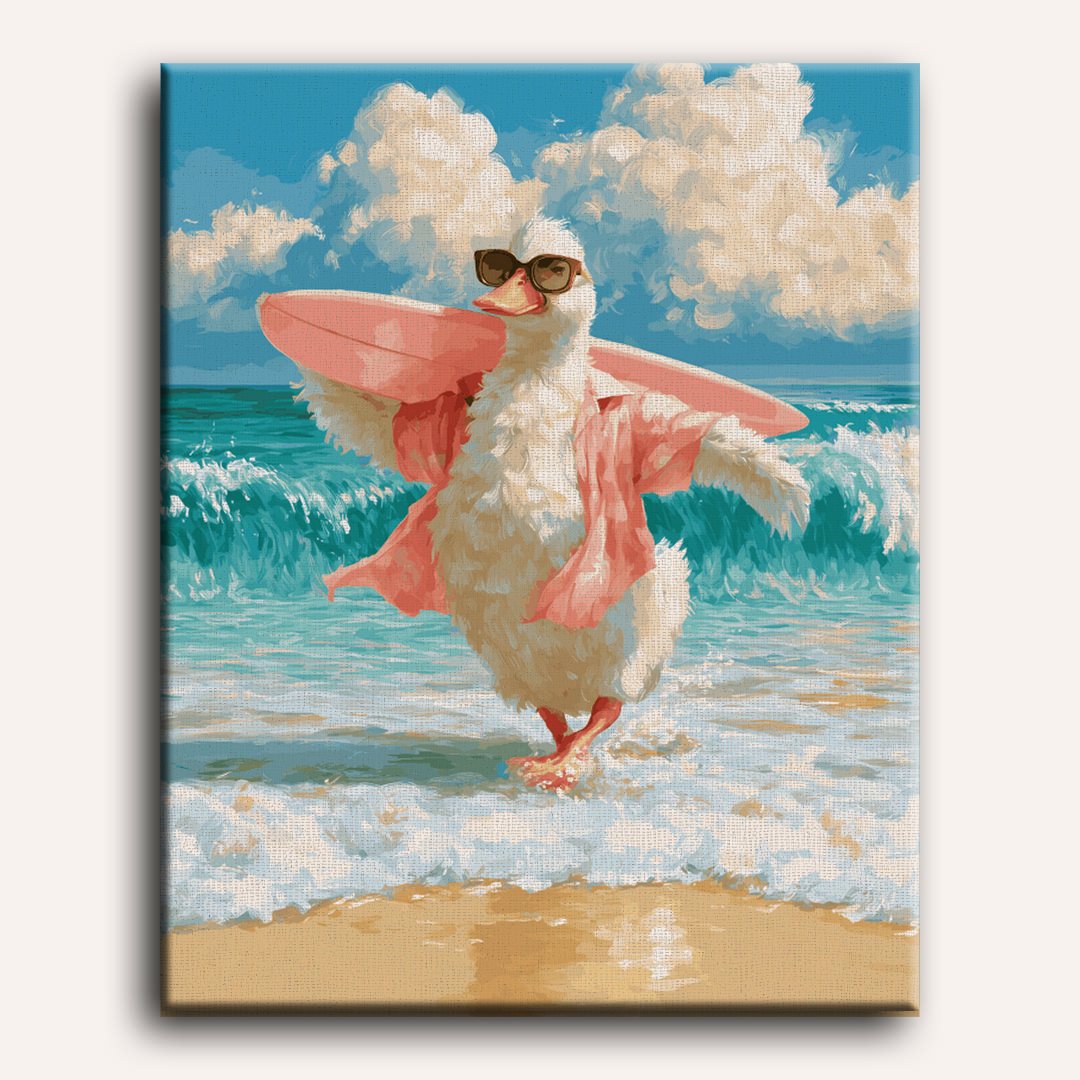 Le canard surfeur | Peinture à numéros
