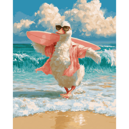 The Surfing Duck | Paint by Number- Paint by Numbers