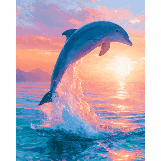 Leaping Dolphin | Paint by Number- Paint by Numbers