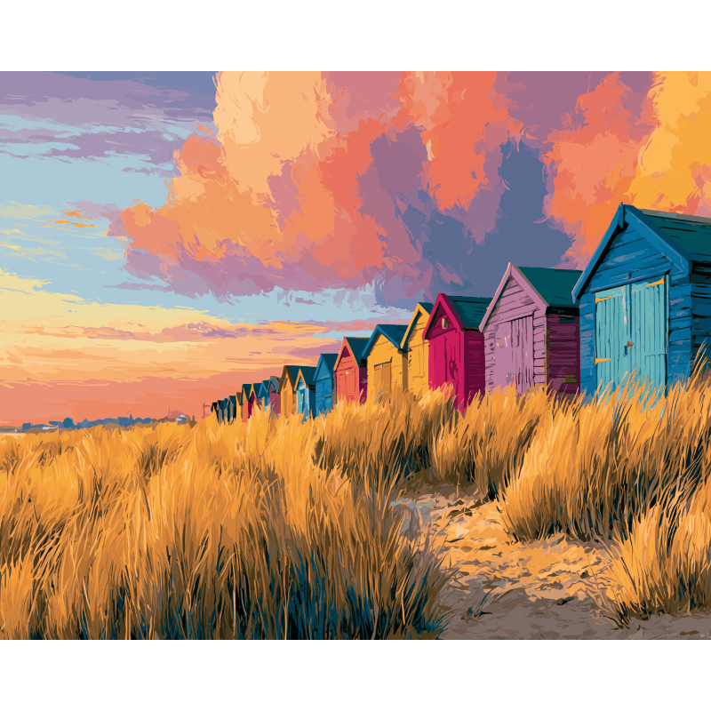 Charming Row | Paint by Number- Paint by Numbers