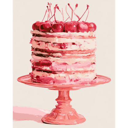Cherry Cake | Paint by Number- Paint by Numbers