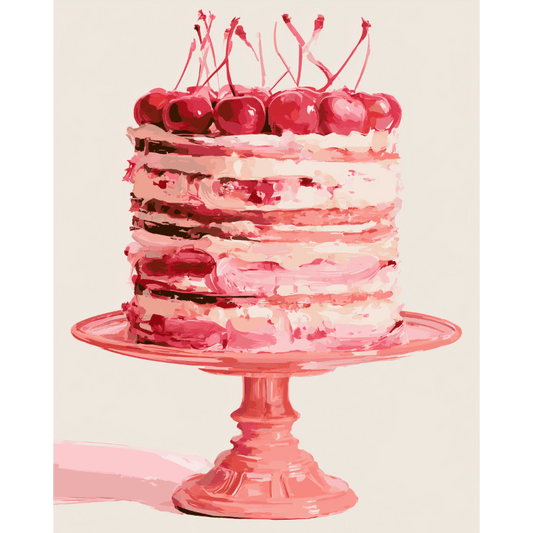 Cherry Cake | Paint by Number- Paint by Numbers