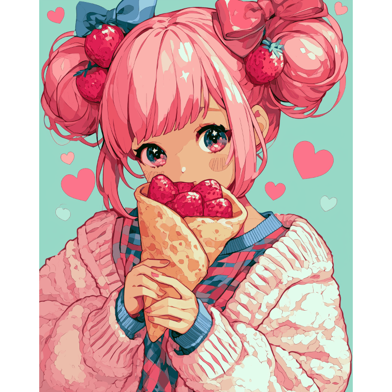 Strawberry Hearts | Paint by Number- Paint by Numbers