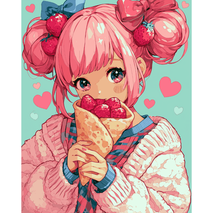 Strawberry Hearts | Paint by Number- Paint by Numbers
