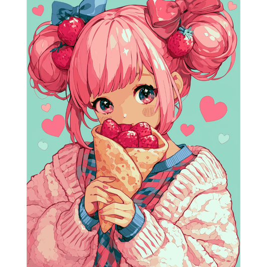 Strawberry Hearts | Paint by Number- Paint by Numbers