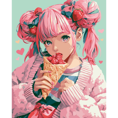 Strawberry Kisses | Paint by Number- Paint by Numbers