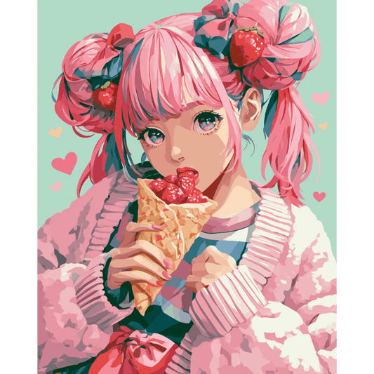 Strawberry Kisses | Paint by Number- Paint by Numbers