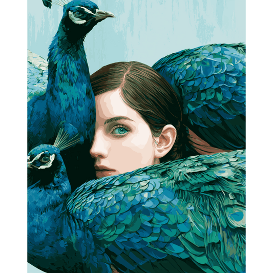 Peacock Lady | Paint by Number- Paint by Numbers