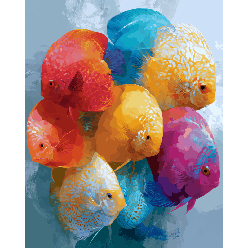 Vibrant Cluster | Paint by Number- Paint by Numbers