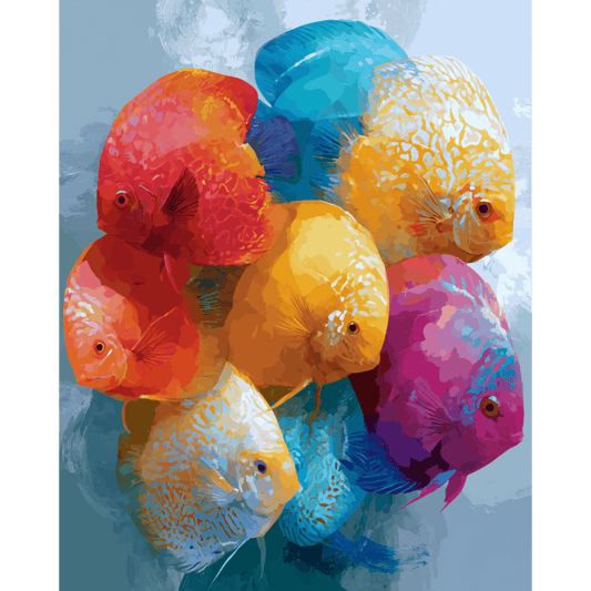 Vibrant Cluster | Paint by Number- Paint by Numbers