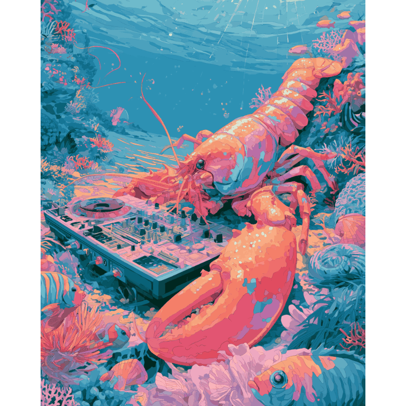 DJ Lobster Coming Up | Paint by Number- Paint by Numbers