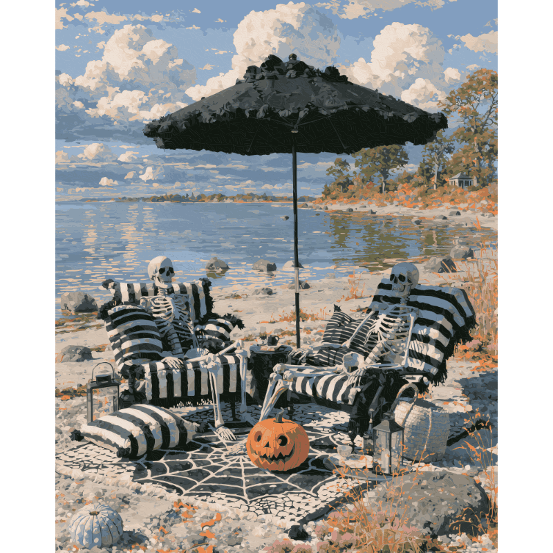 Halloween Beach | Paint by Number- Paint by Numbers