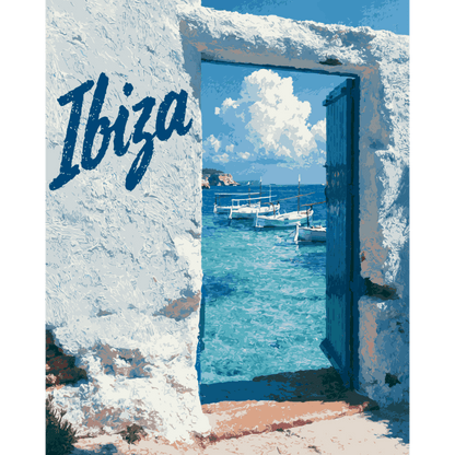 Ibiza Doorway | Paint by Number- Paint by Numbers