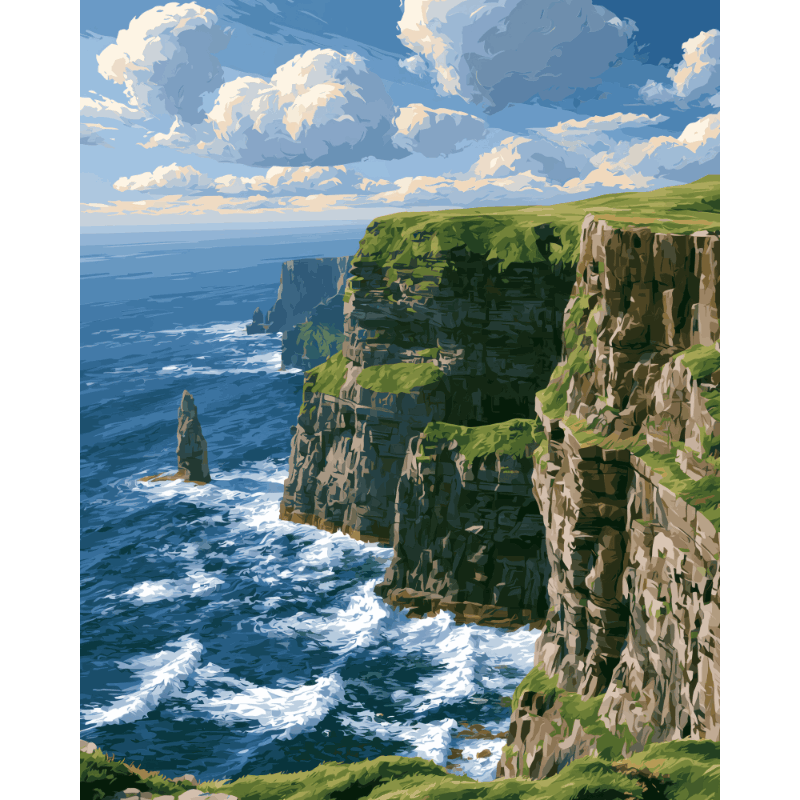 Irish Cliffs | Paint by Number- Paint by Numbers