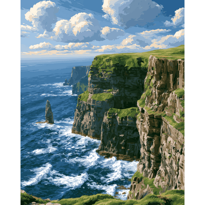 Irish Cliffs | Paint by Number- Paint by Numbers