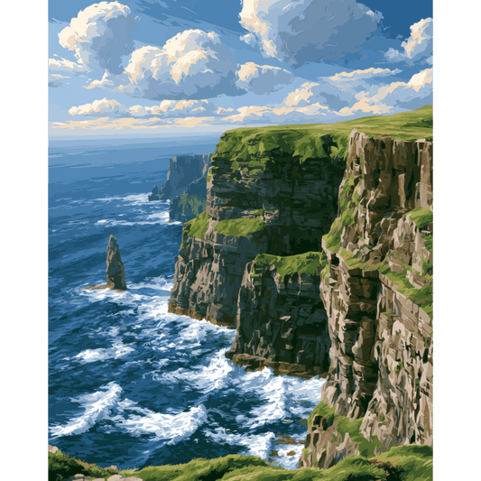 Irish Cliffs | Paint by Number- Paint by Numbers