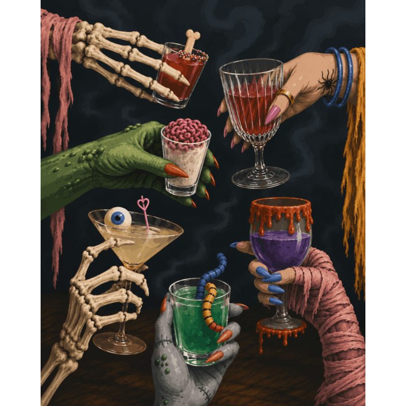 Monster Happy Hour | Paint by Number- Paint by Numbers