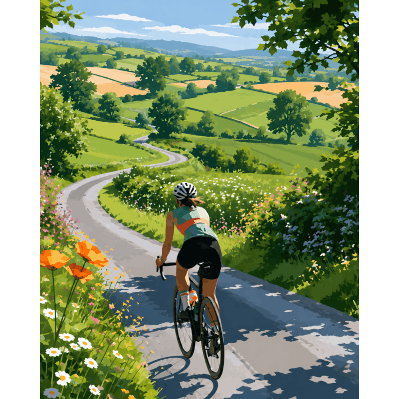 Summer Cycling | Paint by Number- Paint by Numbers
