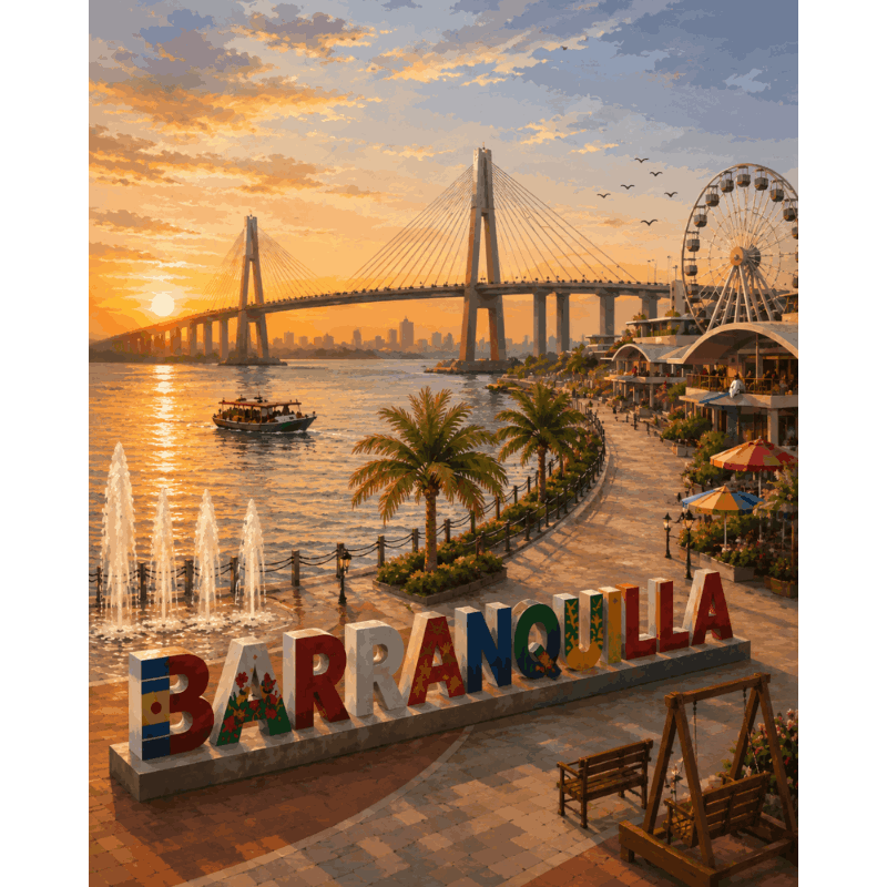 Barranquilla Sunset | Paint by Number- Paint by Numbers