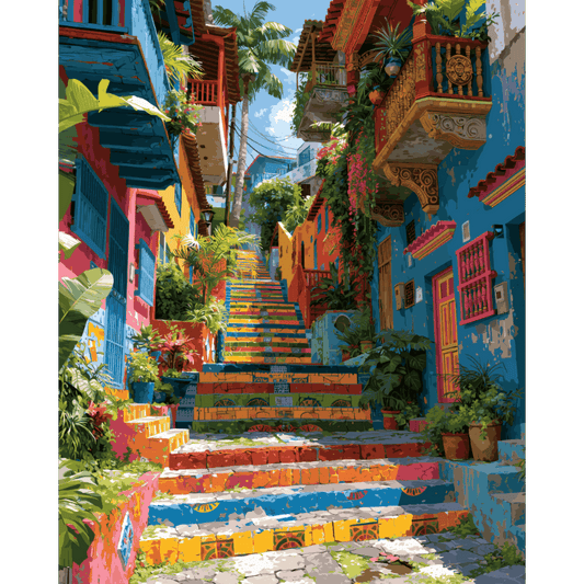 Colombian Alley | Paint by Number- Paint by Numbers