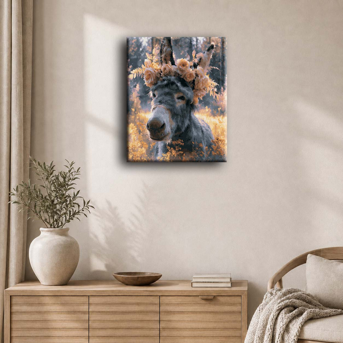 Floral Donkey | Paint by Number