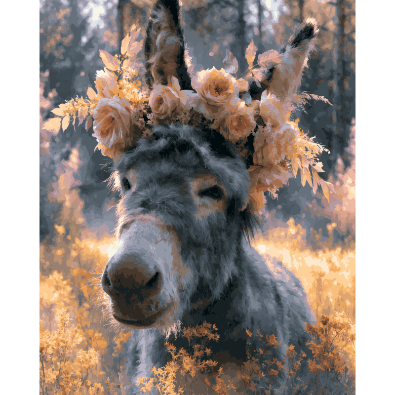 Floral Donkey | Paint by Number- Paint by Numbers