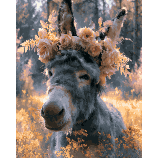 Floral Donkey | Paint by Number- Paint by Numbers