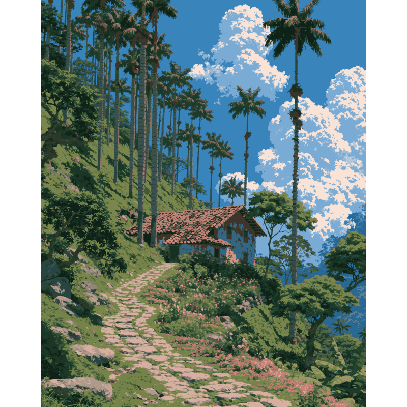 Hillside Hideaway | Paint by Number- Paint by Numbers