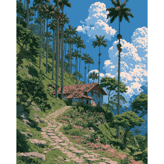 Hillside Hideaway | Paint by Number- Paint by Numbers