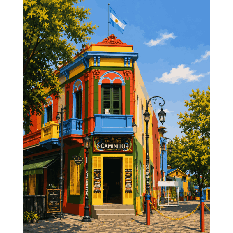 La Boca - Buenos Aires | Paint by Number- Paint by Numbers