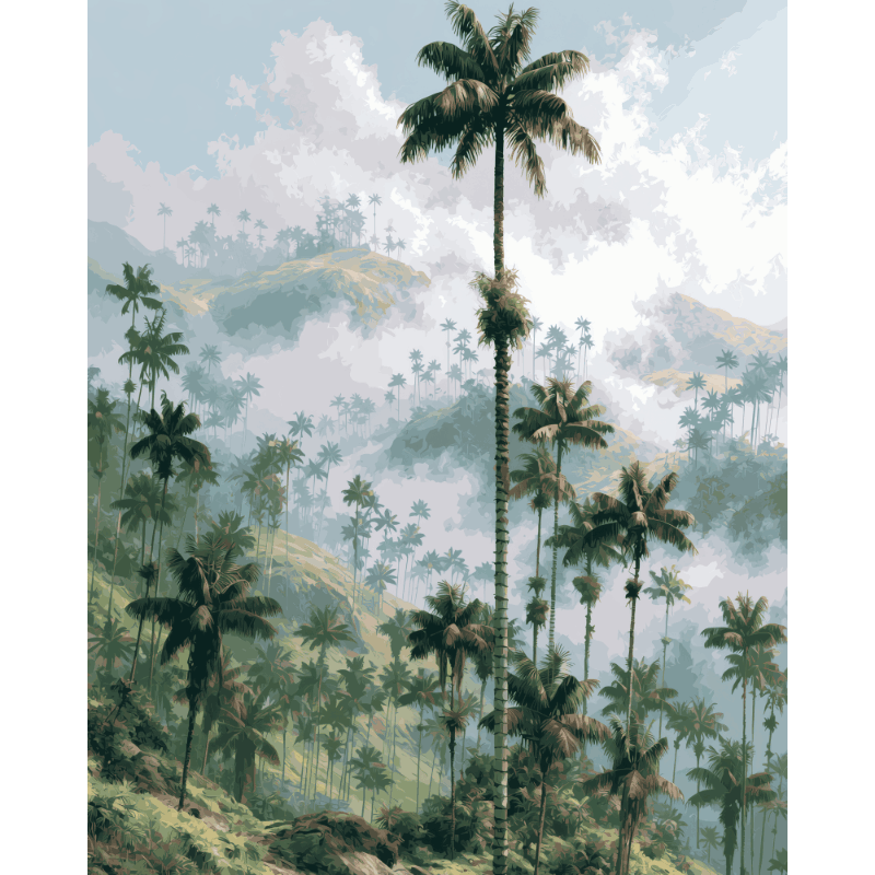 Wax Palm Trees | Paint by Number- Paint by Numbers