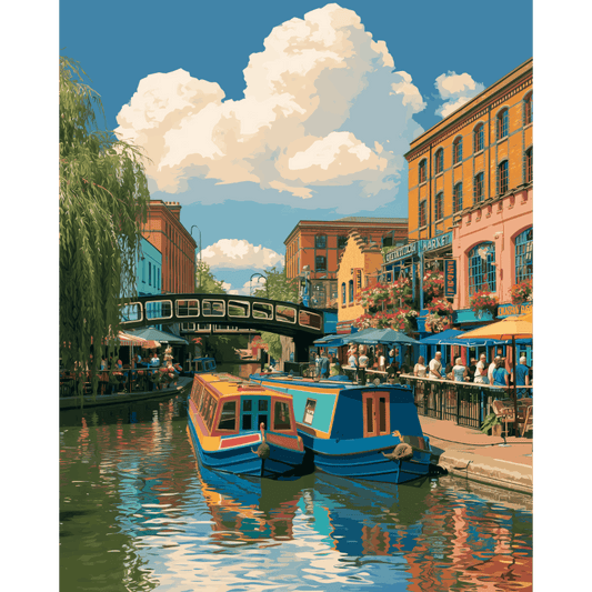 Camden Lock Canal | Paint by Number- Paint by Numbers