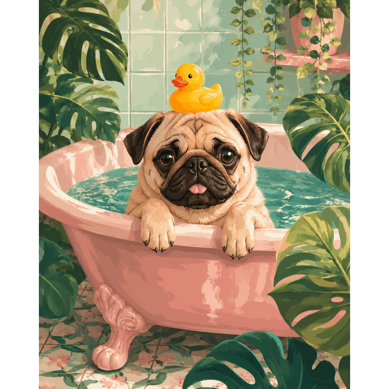 Funny Bathtime | Paint by Number- Paint by Numbers