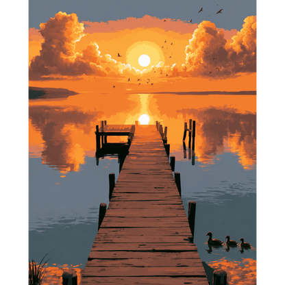 Sunset Serenity | Paint by Number- Paint by Numbers