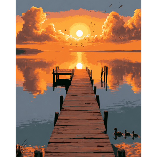 Sunset Serenity | Paint by Number- Paint by Numbers