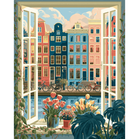 Window to Amsterdam | Paint by Number- Paint by Numbers