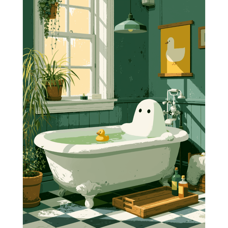 Relaxing Ghost | Paint by Number- Paint by Numbers