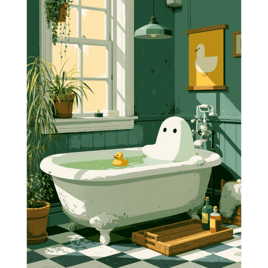 Relaxing Ghost | Paint by Number- Paint by Numbers