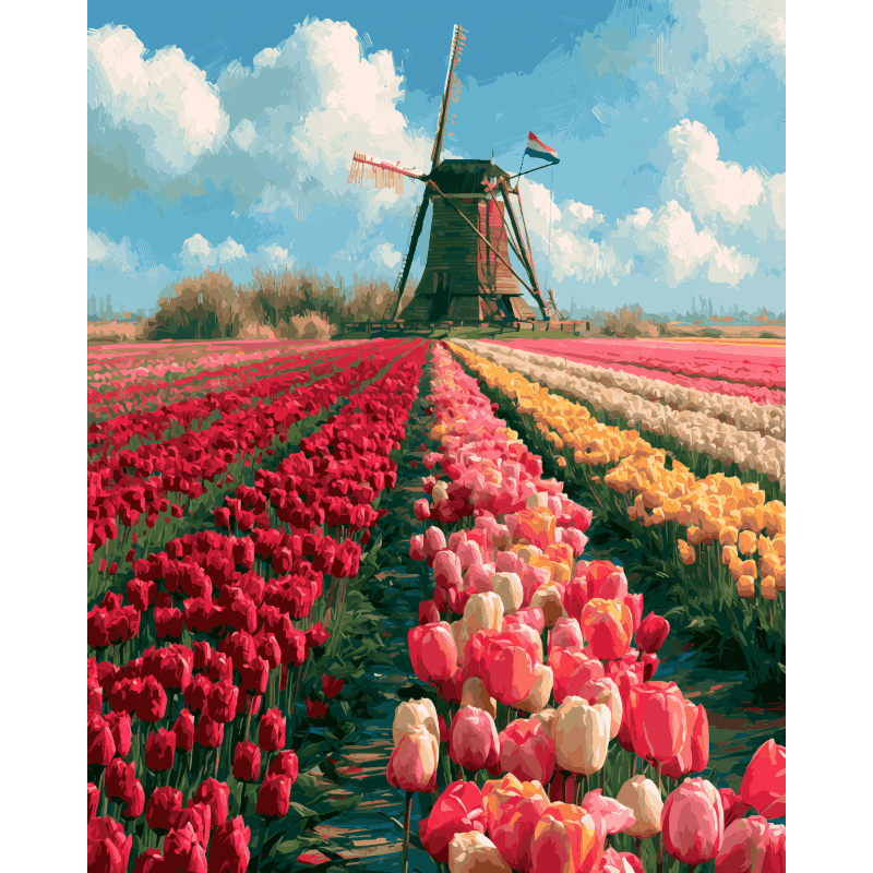 Dutch Landscape | Paint by Number- Paint by Numbers