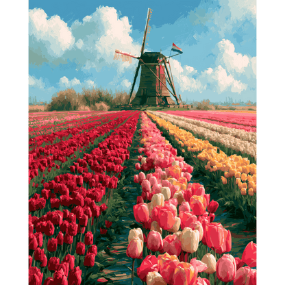 Dutch Landscape | Paint by Number- Paint by Numbers