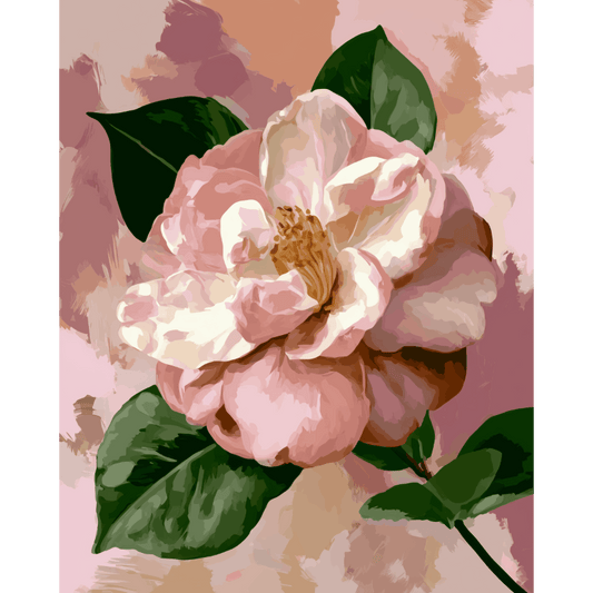 Soft Camellia | Paint by Number- Paint by Numbers