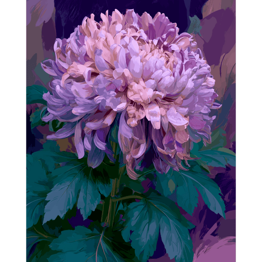Lavender Chrysanthemum | Paint by Number- Paint by Numbers