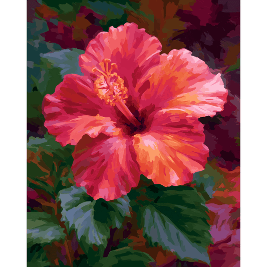 Coral Hibiscus | Paint by Number- Paint by Numbers