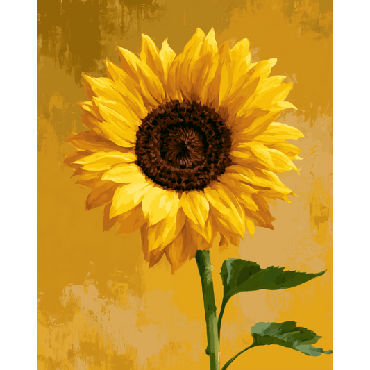 Single Sunflower | Paint by Number- Paint by Numbers