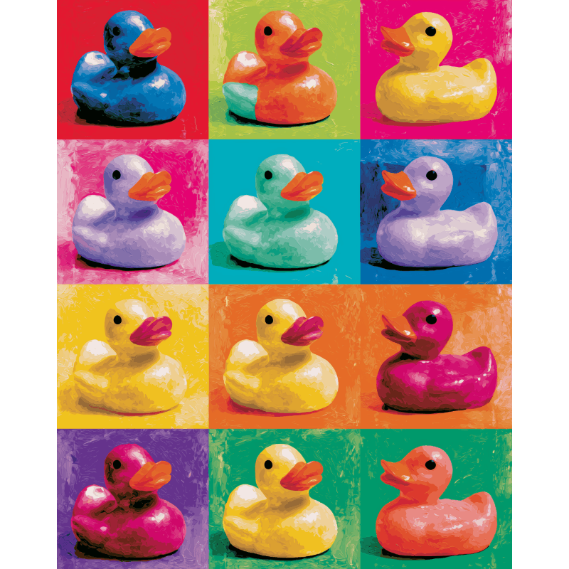 Pop Art Ducks | Paint by Number- Paint by Numbers