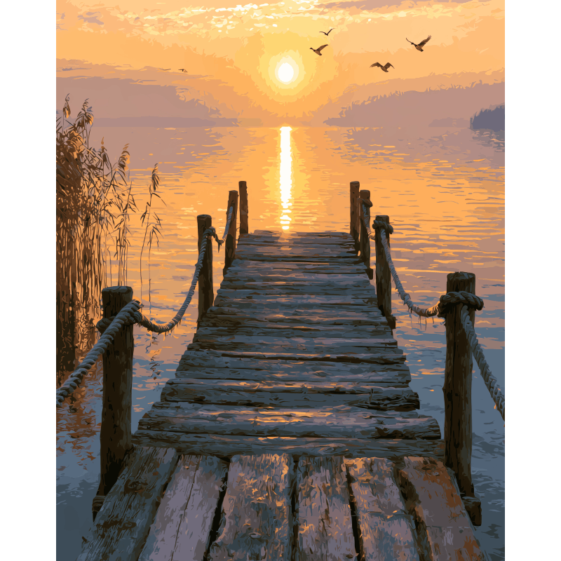 Wooden Piers | Paint by Number- Pintar por números