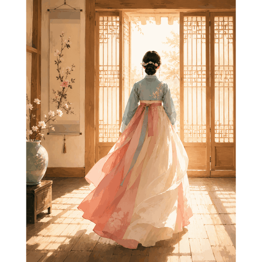 Morning Hanbok | Paint by Number- Paint by Numbers