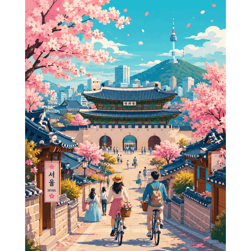 Seoul in Bloom | Paint by Number- Paint by Numbers